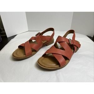 Comfortiva with Pillowtop Sandals Womens Red Rust Slingback Size 8M